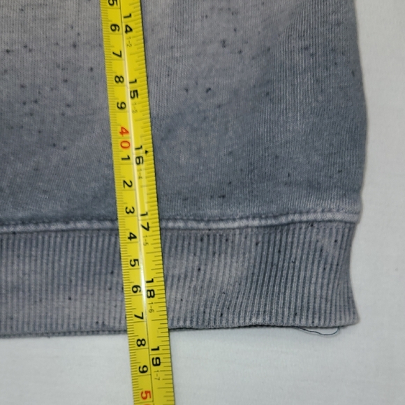 Zara Navy and Gray Umbre Distressed Long sleeve  Crewneck Sweatshirt 7 - Picture 7 of 7